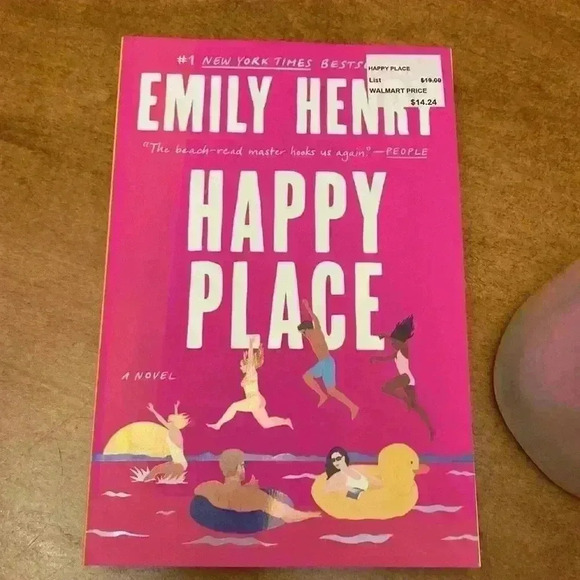 Rae Dunn Mama Bear mug with a new book Happy Place by Emily Henry. - Picture 4 of 5